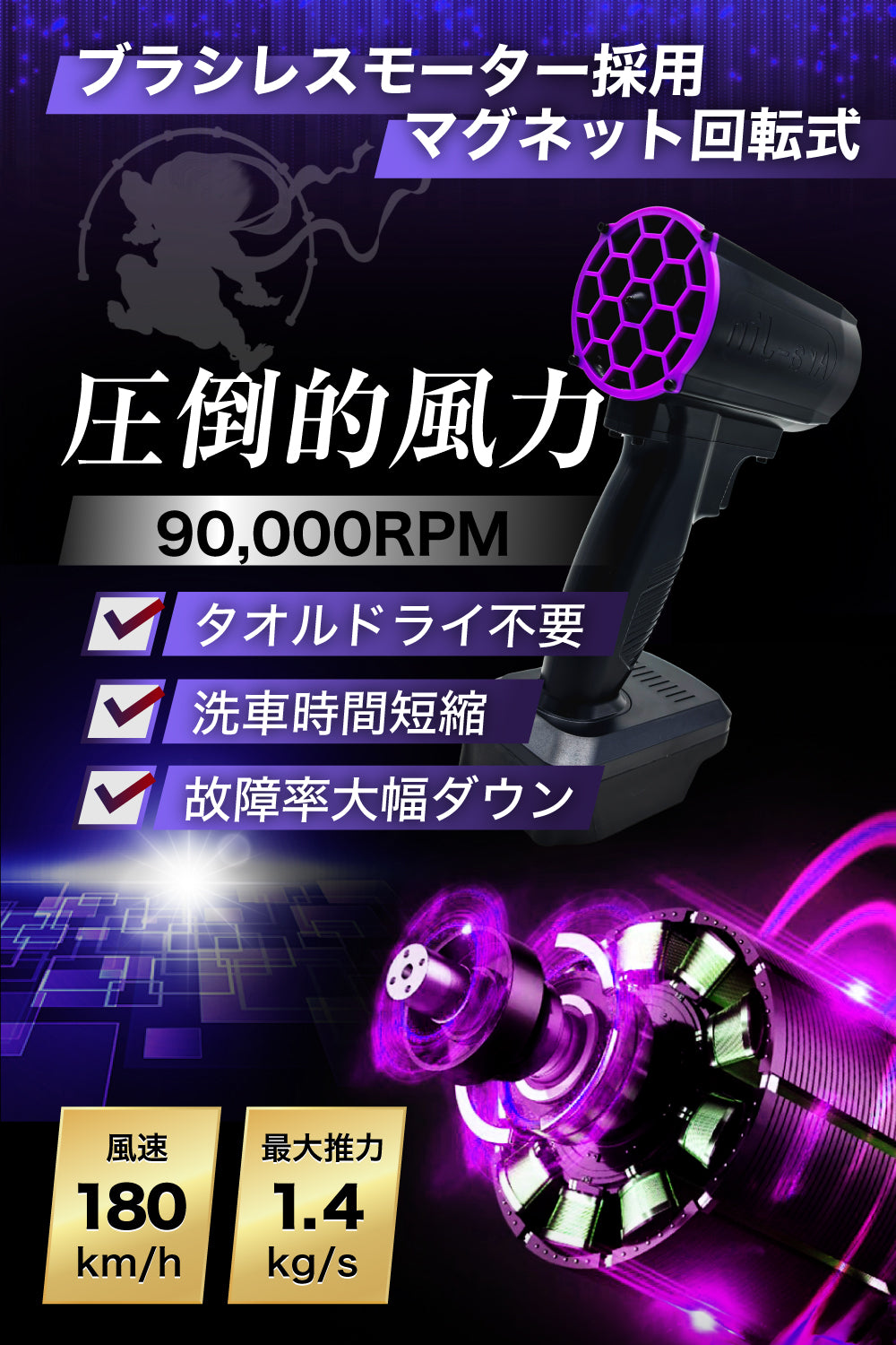【準備中】嵐神 ZERO 最強ブロワー マキタ互換バッテリー対応